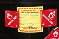 Proper labeling on hazardous waste