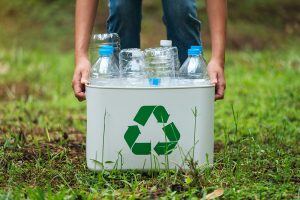 recycling box with waste